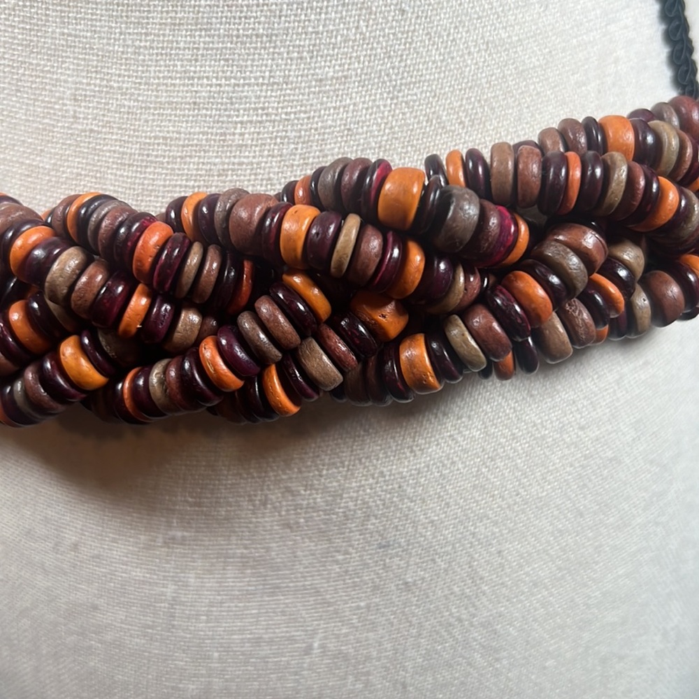 Vintage Wood Bead And Tassel Belt - image 6